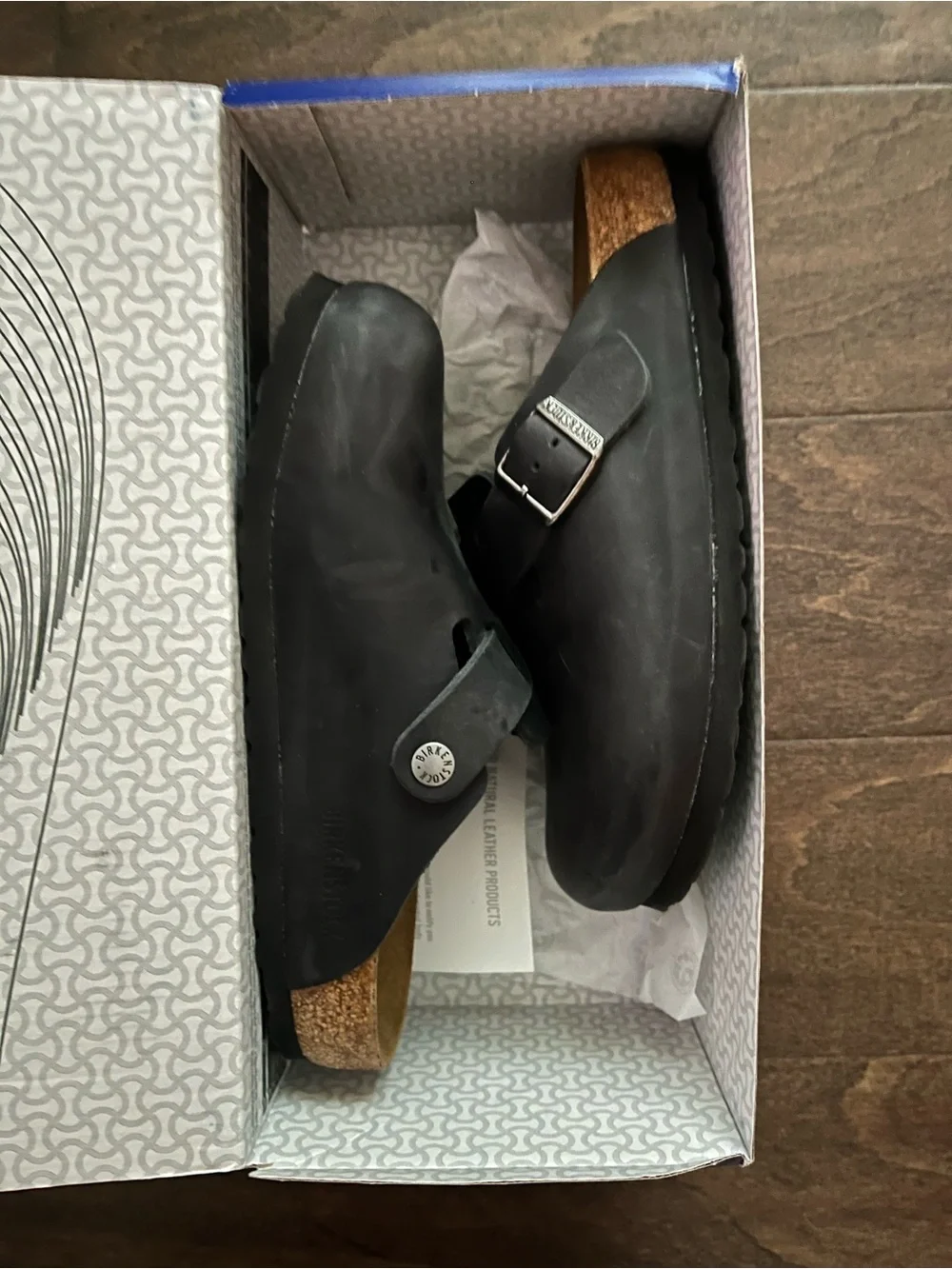 Birkenstock Black Boston Clog Slip-On Oiled Leather